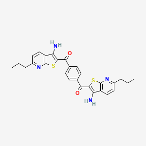 molecular formula C28H26N4O2S2 B11104020 Benzene-1,4-diylbis[(3-amino-6-propylthieno[2,3-b]pyridin-2-yl)methanone] 