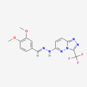 6-[(2E)-2-(3,4-dimethoxybenzylidene)hydrazinyl]-3-(trifluoromethyl)[1,2,4]triazolo[4,3-b]pyridazine