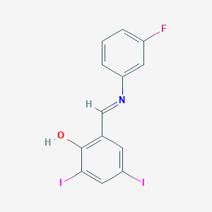 2-{(E)-[(3-fluorophenyl)imino]methyl}-4,6-diiodophenol