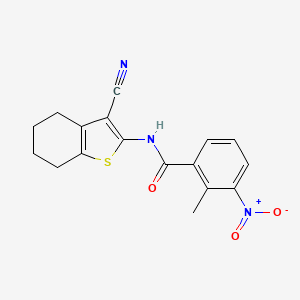 molecular formula C17H15N3O3S B11104051 N-(3-cyano-4,5,6,7-tetrahydro-1-benzothiophen-2-yl)-2-methyl-3-nitrobenzamide 