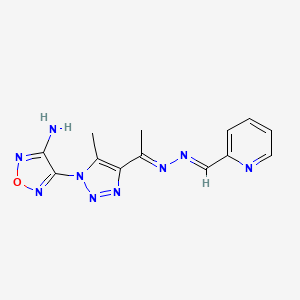 4-(5-methyl-4-{(1E)-1-[(2E)-(pyridin-2-ylmethylidene)hydrazinylidene]ethyl}-1H-1,2,3-triazol-1-yl)-1,2,5-oxadiazol-3-amine