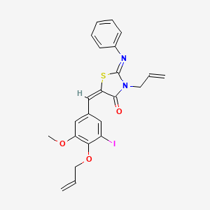 (2E,5E)-5-[3-iodo-5-methoxy-4-(prop-2-en-1-yloxy)benzylidene]-2-(phenylimino)-3-(prop-2-en-1-yl)-1,3-thiazolidin-4-one