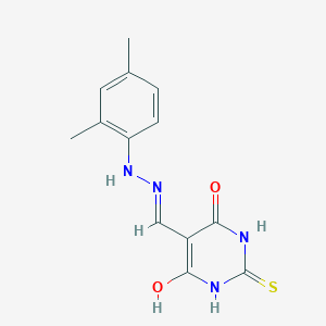 molecular formula C13H14N4O2S B11104116 5-{[2-(2,4-dimethylphenyl)hydrazinyl]methylidene}-2-thioxodihydropyrimidine-4,6(1H,5H)-dione 