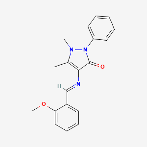 4-{[(E)-(2-methoxyphenyl)methylidene]amino}-1,5-dimethyl-2-phenyl-1,2-dihydro-3H-pyrazol-3-one