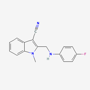 2-{[(4-fluorophenyl)amino]methyl}-1-methyl-1H-indole-3-carbonitrile