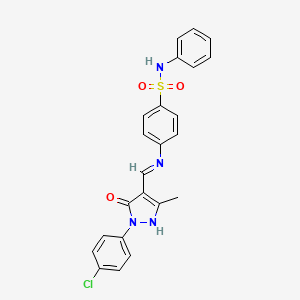 4-({(E)-[1-(4-chlorophenyl)-3-methyl-5-oxo-1,5-dihydro-4H-pyrazol-4-ylidene]methyl}amino)-N-phenylbenzenesulfonamide