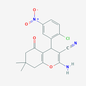 2-amino-4-(2-chloro-5-nitrophenyl)-7,7-dimethyl-5-oxo-5,6,7,8-tetrahydro-4H-chromene-3-carbonitrile