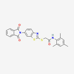 2-[6-(1,3-Dioxo-1,3-dihydro-isoindol-2-yl)-benzothiazol-2-ylsulfanyl]-N-(2,4,6-trimethyl-phenyl)-acetamide