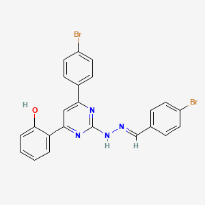 2-{2-[(2E)-2-(4-bromobenzylidene)hydrazinyl]-6-(4-bromophenyl)pyrimidin-4-yl}phenol