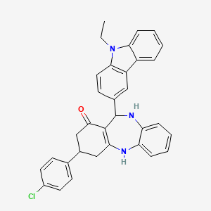 9-(4-Chlorophenyl)-6-(9-ethylcarbazol-3-yl)-5,6,8,9,10,11-hexahydrobenzo[b][1,4]benzodiazepin-7-one