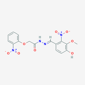 N'-[(E)-(4-hydroxy-3-methoxy-2-nitrophenyl)methylidene]-2-(2-nitrophenoxy)acetohydrazide