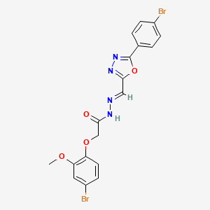 2-(4-bromo-2-methoxyphenoxy)-N'-{(E)-[5-(4-bromophenyl)-1,3,4-oxadiazol-2-yl]methylidene}acetohydrazide