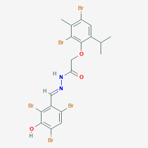 2-[2,4-dibromo-3-methyl-6-(propan-2-yl)phenoxy]-N'-[(E)-(2,4,6-tribromo-3-hydroxyphenyl)methylidene]acetohydrazide