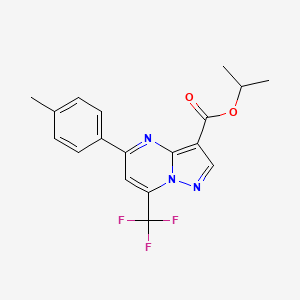 molecular formula C18H16F3N3O2 B11104364 Propan-2-yl 5-(4-methylphenyl)-7-(trifluoromethyl)pyrazolo[1,5-a]pyrimidine-3-carboxylate 