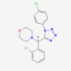 molecular formula C18H17Cl2N5O B11104375 4-{(2-chlorophenyl)[1-(4-chlorophenyl)-1H-tetrazol-5-yl]methyl}morpholine 