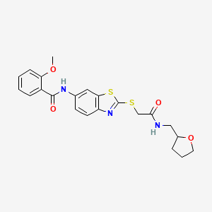 2-methoxy-N-[2-({2-oxo-2-[(tetrahydrofuran-2-ylmethyl)amino]ethyl}sulfanyl)-1,3-benzothiazol-6-yl]benzamide