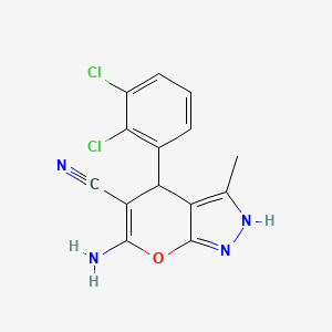 6-Amino-4-(2,3-dichlorophenyl)-3-methyl-1,4-dihydropyrano[2,3-c]pyrazole-5-carbonitrile