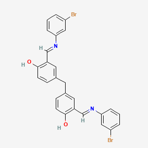 molecular formula C27H20Br2N2O2 B11104414 2-{[(3-Bromophenyl)imino]methyl}-4-(3-{[(3-bromophenyl)imino]methyl}-4-hydroxybenzyl)phenol 