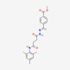 methyl 4-[(E)-(2-{4-oxo-4-[(2,4,6-trimethylphenyl)amino]butanoyl}hydrazinylidene)methyl]benzoate