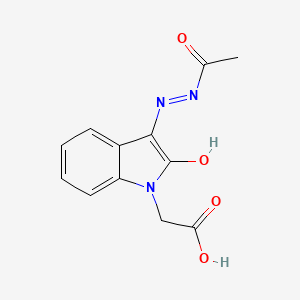 [(3E)-3-(2-acetylhydrazinylidene)-2-oxo-2,3-dihydro-1H-indol-1-yl]acetic acid