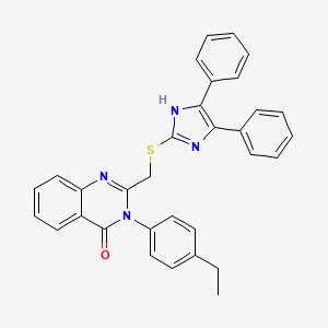 2-{[(4,5-diphenyl-1H-imidazol-2-yl)sulfanyl]methyl}-3-(4-ethylphenyl)quinazolin-4(3H)-one