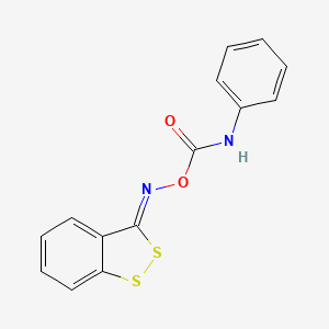 {[(3Z)-3H-1,2-benzodithiol-3-ylideneamino]oxy}(phenylamino)methanone