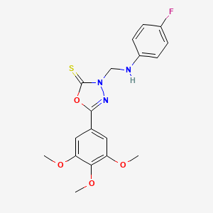 3-{[(4-fluorophenyl)amino]methyl}-5-(3,4,5-trimethoxyphenyl)-1,3,4-oxadiazole-2(3H)-thione