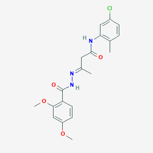 (3E)-N-(5-chloro-2-methylphenyl)-3-{2-[(2,4-dimethoxyphenyl)carbonyl]hydrazinylidene}butanamide