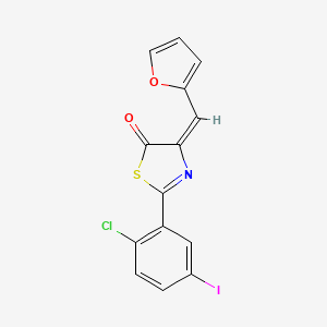 molecular formula C14H7ClINO2S B11104543 (4E)-2-(2-chloro-5-iodophenyl)-4-(furan-2-ylmethylidene)-1,3-thiazol-5(4H)-one 