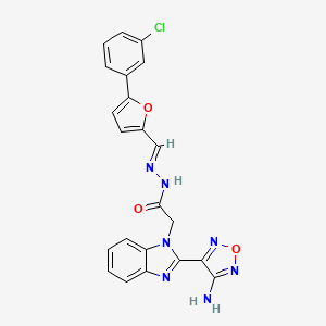 2-[2-(4-amino-1,2,5-oxadiazol-3-yl)-1H-benzimidazol-1-yl]-N'-{(E)-[5-(3-chlorophenyl)furan-2-yl]methylidene}acetohydrazide