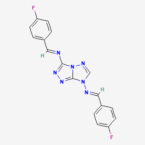 N,N'-bis[(E)-(4-fluorophenyl)methylidene]-7H-[1,2,4]triazolo[4,3-b][1,2,4]triazole-3,7-diamine