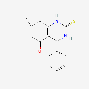 molecular formula C16H18N2OS B11104593 Quinazolin-5(6H)-one, 1,2,3,4,7,8-hexahydro-7,7-dimethyl-4-phenyl-2-thioxo- 