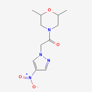 molecular formula C11H16N4O4 B11104597 1-(2,6-dimethylmorpholin-4-yl)-2-(4-nitro-1H-pyrazol-1-yl)ethanone 