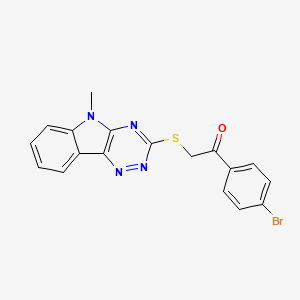 1-(4-bromophenyl)-2-[(5-methyl-5H-[1,2,4]triazino[5,6-b]indol-3-yl)sulfanyl]ethanone