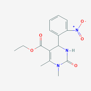 Ethyl 1,6-dimethyl-4-(2-nitrophenyl)-2-oxo-1,2,3,4-tetrahydropyrimidine-5-carboxylate