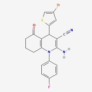 molecular formula C20H15BrFN3OS B11104662 2-Amino-4-(4-bromothiophen-2-yl)-1-(4-fluorophenyl)-5-oxo-1,4,5,6,7,8-hexahydroquinoline-3-carbonitrile 