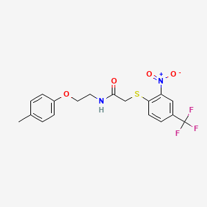 N-[2-(4-methylphenoxy)ethyl]-2-{[2-nitro-4-(trifluoromethyl)phenyl]sulfanyl}acetamide