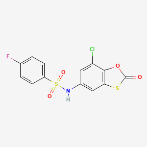 N-(7-chloro-2-oxo-1,3-benzoxathiol-5-yl)-4-fluorobenzenesulfonamide