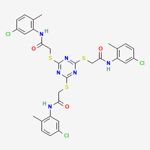 2-[(4,6-Bis{[2-(5-chloro-2-methylanilino)-2-oxoethyl]sulfanyl}-1,3,5-triazin-2-YL)sulfanyl]-N-(5-chloro-2-methylphenyl)acetamide