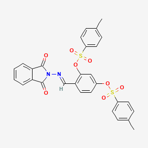 molecular formula C29H22N2O8S2 B11104729 4-{(E)-[(1,3-dioxo-1,3-dihydro-2H-isoindol-2-yl)imino]methyl}benzene-1,3-diyl bis(4-methylbenzenesulfonate) 