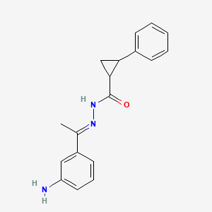 molecular formula C18H19N3O B11104730 N'-[(1E)-1-(3-aminophenyl)ethylidene]-2-phenylcyclopropanecarbohydrazide 