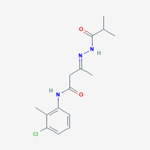 (3E)-N-(3-chloro-2-methylphenyl)-3-[2-(2-methylpropanoyl)hydrazinylidene]butanamide