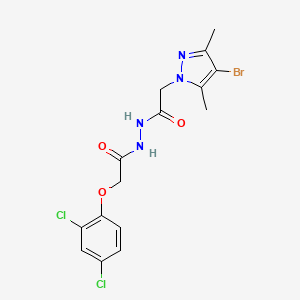 2-(4-bromo-3,5-dimethyl-1H-pyrazol-1-yl)-N'-[(2,4-dichlorophenoxy)acetyl]acetohydrazide