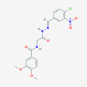 N-(2-{2-[(E)-1-(4-Chloro-3-nitrophenyl)methylidene]hydrazino}-2-oxoethyl)-3,4-dimethoxybenzamide