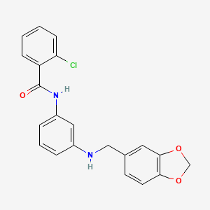 N-{3-[(1,3-benzodioxol-5-ylmethyl)amino]phenyl}-2-chlorobenzamide