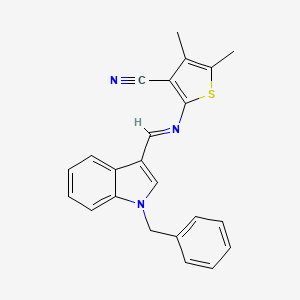 2-{[(E)-(1-benzyl-1H-indol-3-yl)methylidene]amino}-4,5-dimethylthiophene-3-carbonitrile