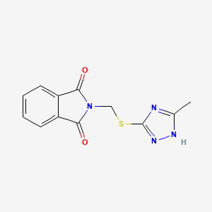 molecular formula C12H10N4O2S B11104838 2-{[(5-methyl-4H-1,2,4-triazol-3-yl)sulfanyl]methyl}-1H-isoindole-1,3(2H)-dione 