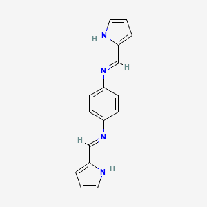 molecular formula C16H14N4 B11104862 1,4-Benzenediamine, N,N'-bis(1H-pyrrol-2-ylmethylene)- CAS No. 95792-10-2