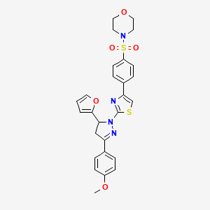 4-[(4-{2-[5-(furan-2-yl)-3-(4-methoxyphenyl)-4,5-dihydro-1H-pyrazol-1-yl]-1,3-thiazol-4-yl}phenyl)sulfonyl]morpholine