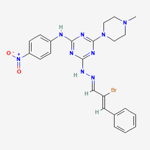 4-{(2E)-2-[(2Z)-2-bromo-3-phenylprop-2-en-1-ylidene]hydrazinyl}-6-(4-methylpiperazin-1-yl)-N-(4-nitrophenyl)-1,3,5-triazin-2-amine